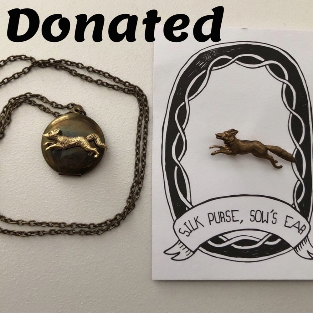 🦊 fox brooch & fox locket with chain 🦊